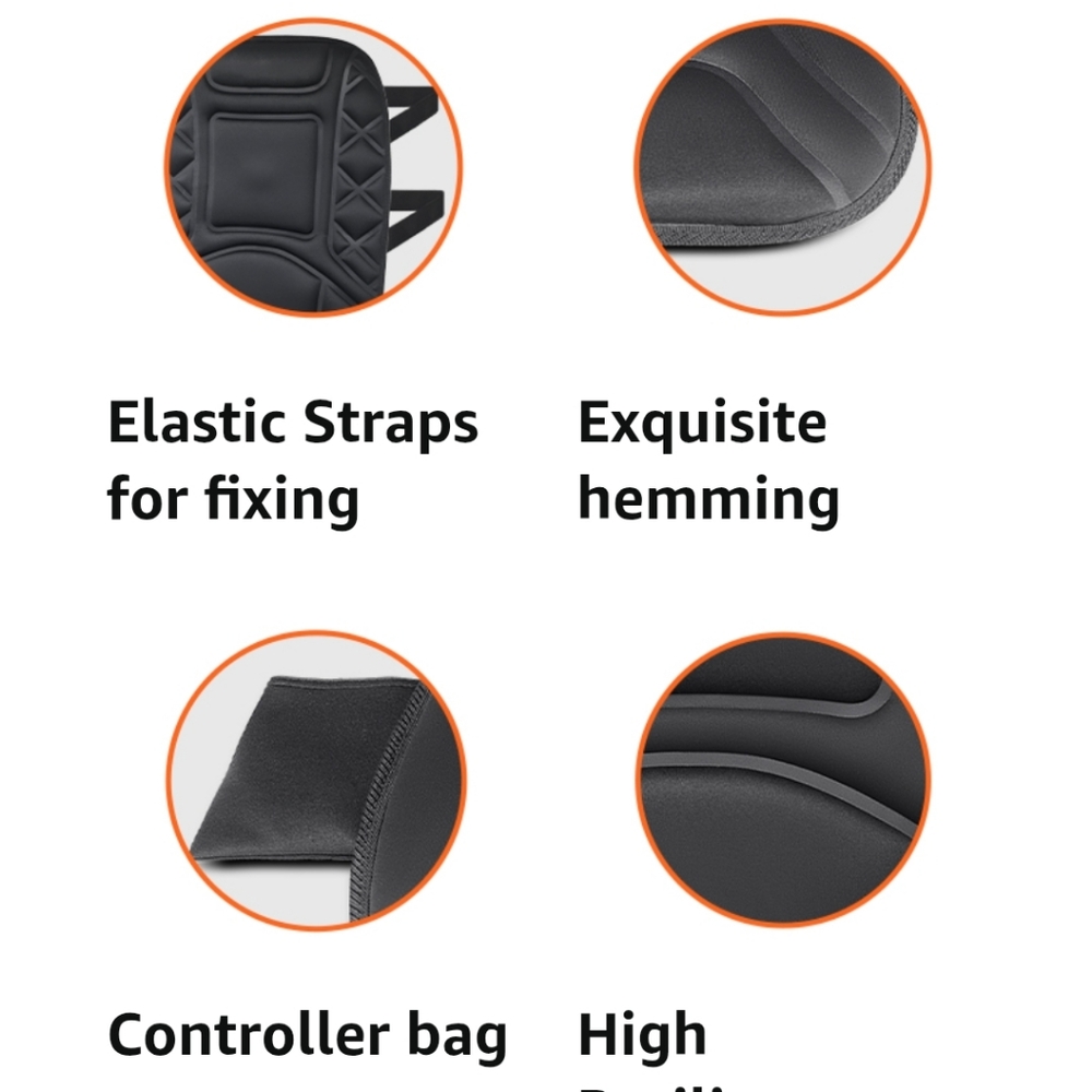 Black Massage Seat Cushion with Remote - Picture 7 of 7